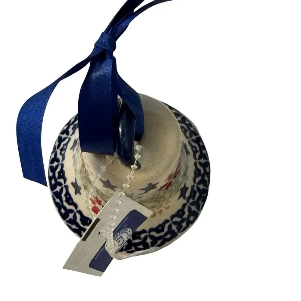 Boleslawiec Polish Pottery Bell Collectible Small 3” Tall Hand Made Numbered NWT